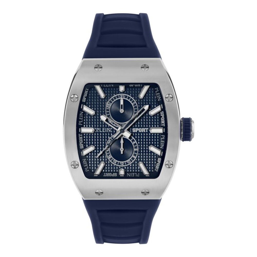Plein Sport Stormbreaker Silicone Watch Silver Mens